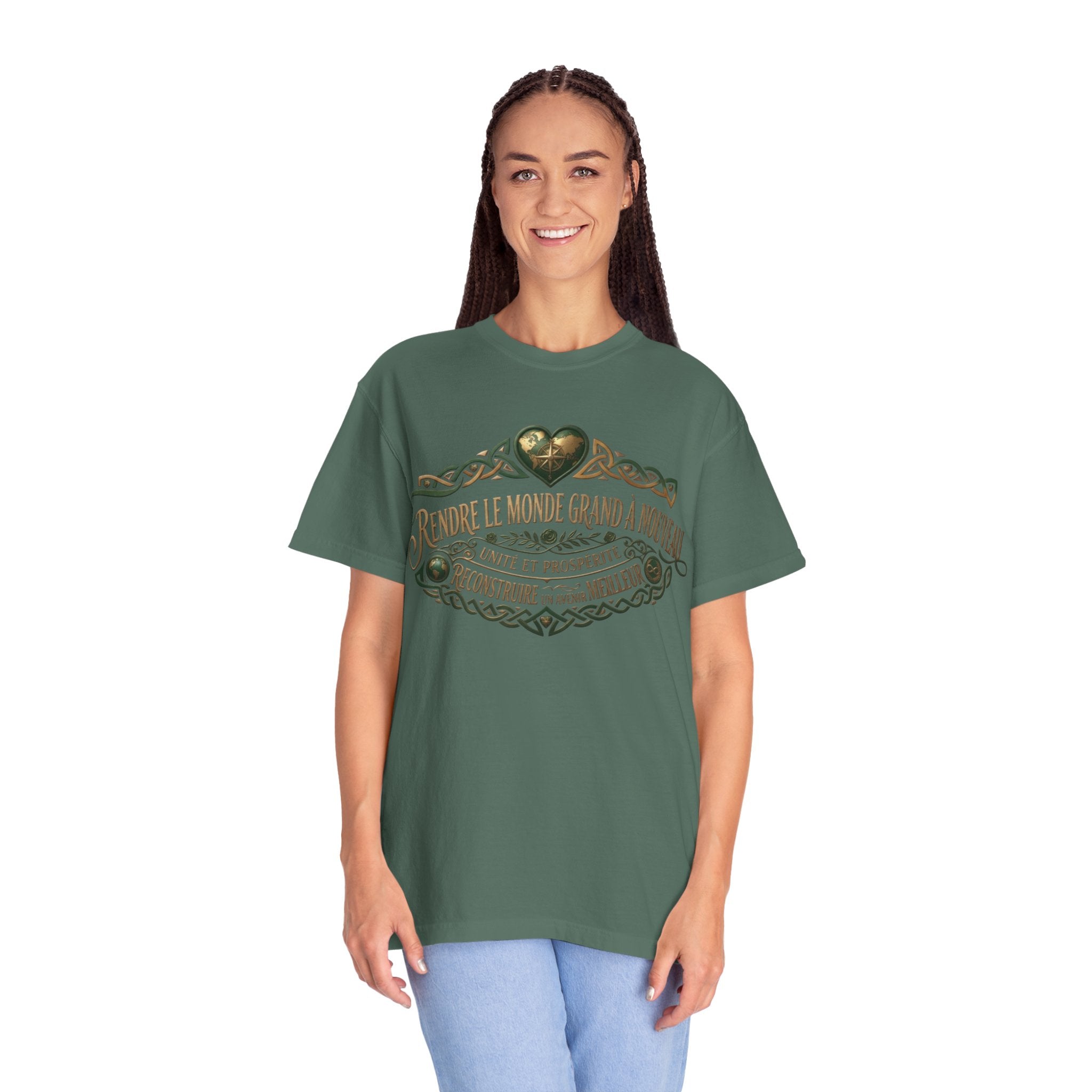 French Blessing T-Shirt — "Rendre le monde grand à nouveau" Vintage Heart Design