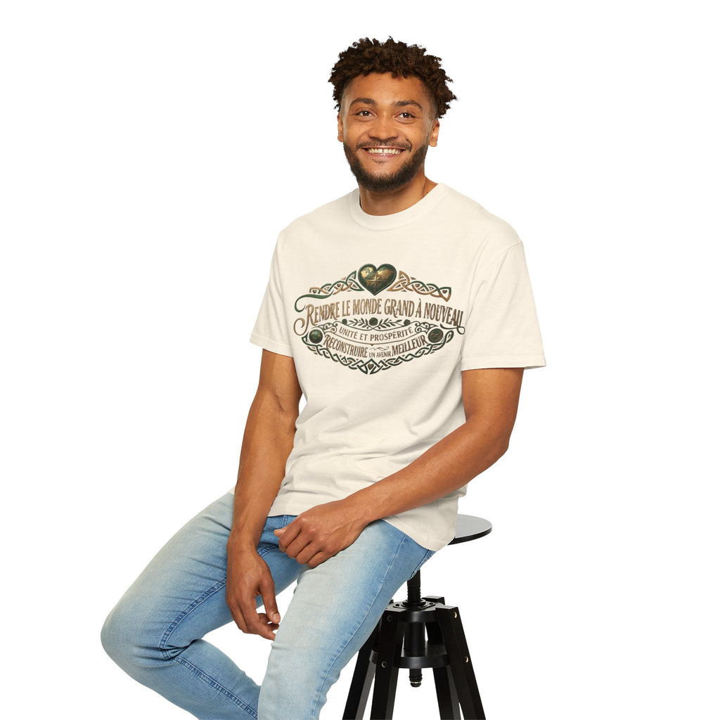French Blessing T-Shirt — "Rendre le monde grand à nouveau" Vintage Heart Design