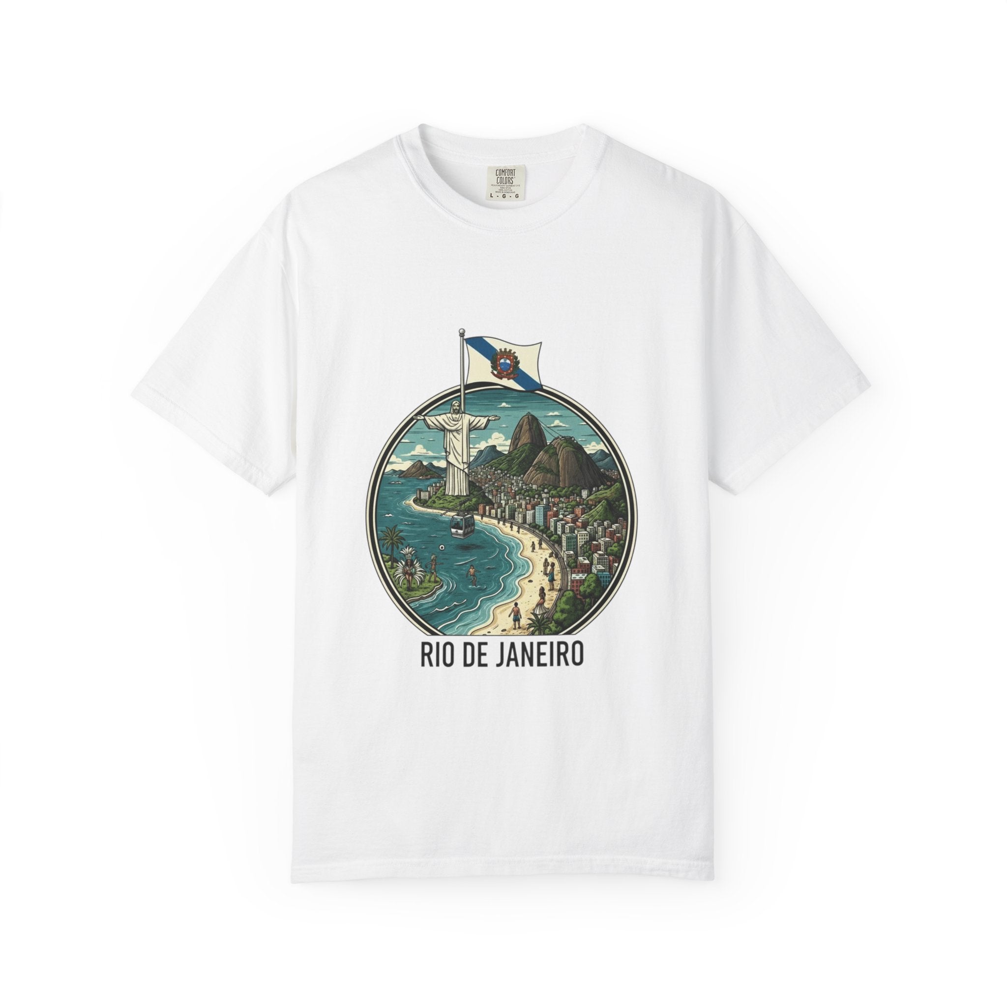 Rio de Janeiro Vintage Travel T-Shirt — Copacabana & Christ the Redeemer Graphic