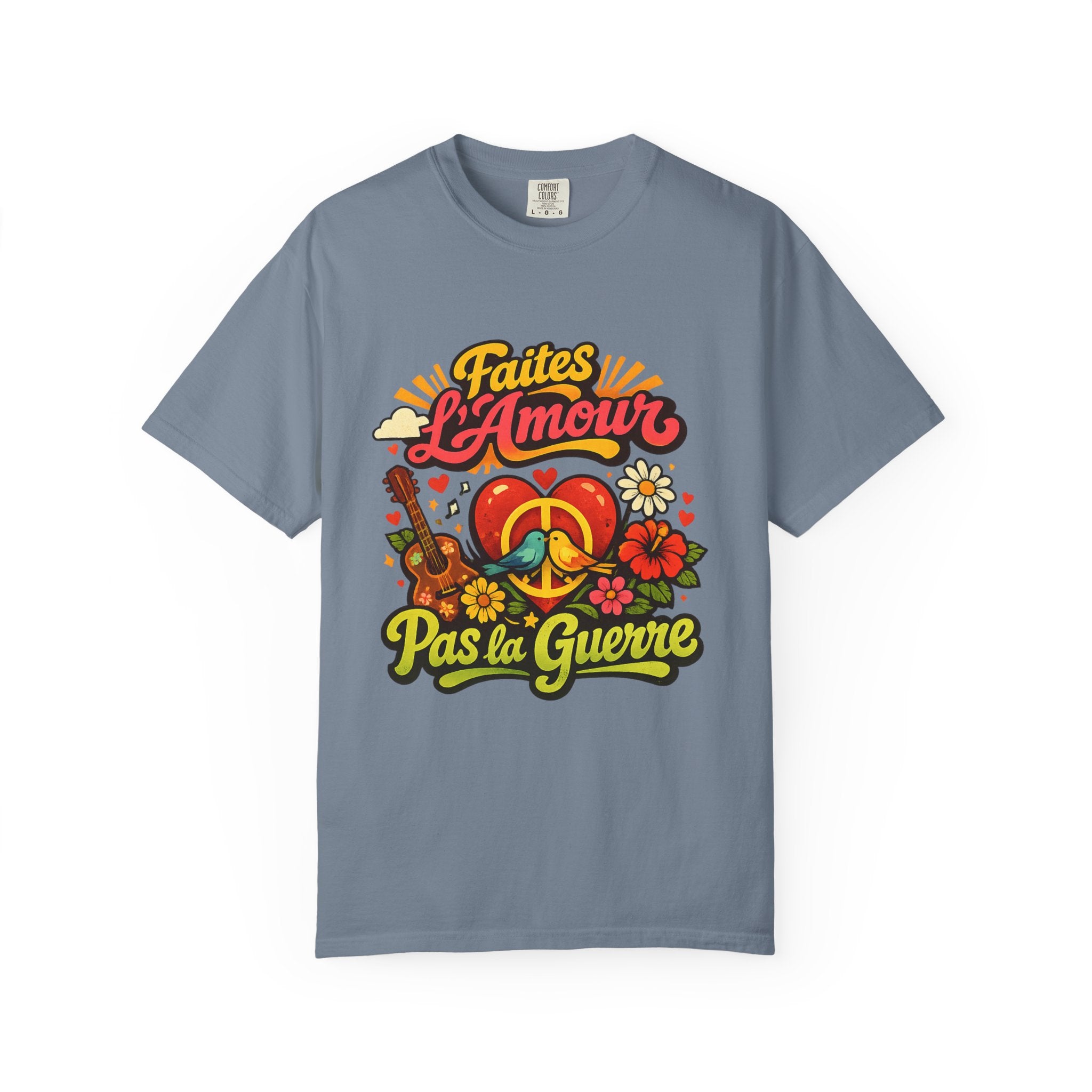 T-Shirt — Faites L'Amour Pas La Guerre Retro Peace Floral Design