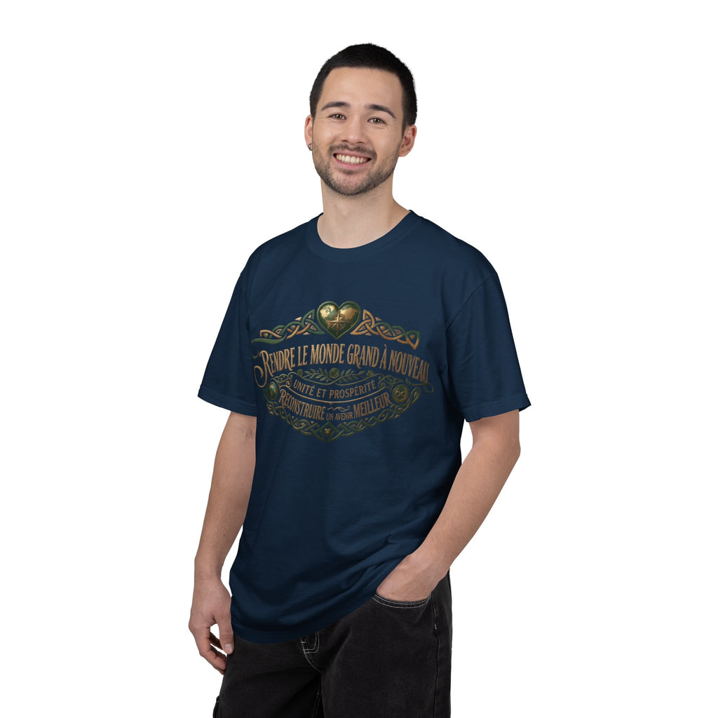 French Blessing T-Shirt — "Rendre le monde grand à nouveau" Vintage Heart Design