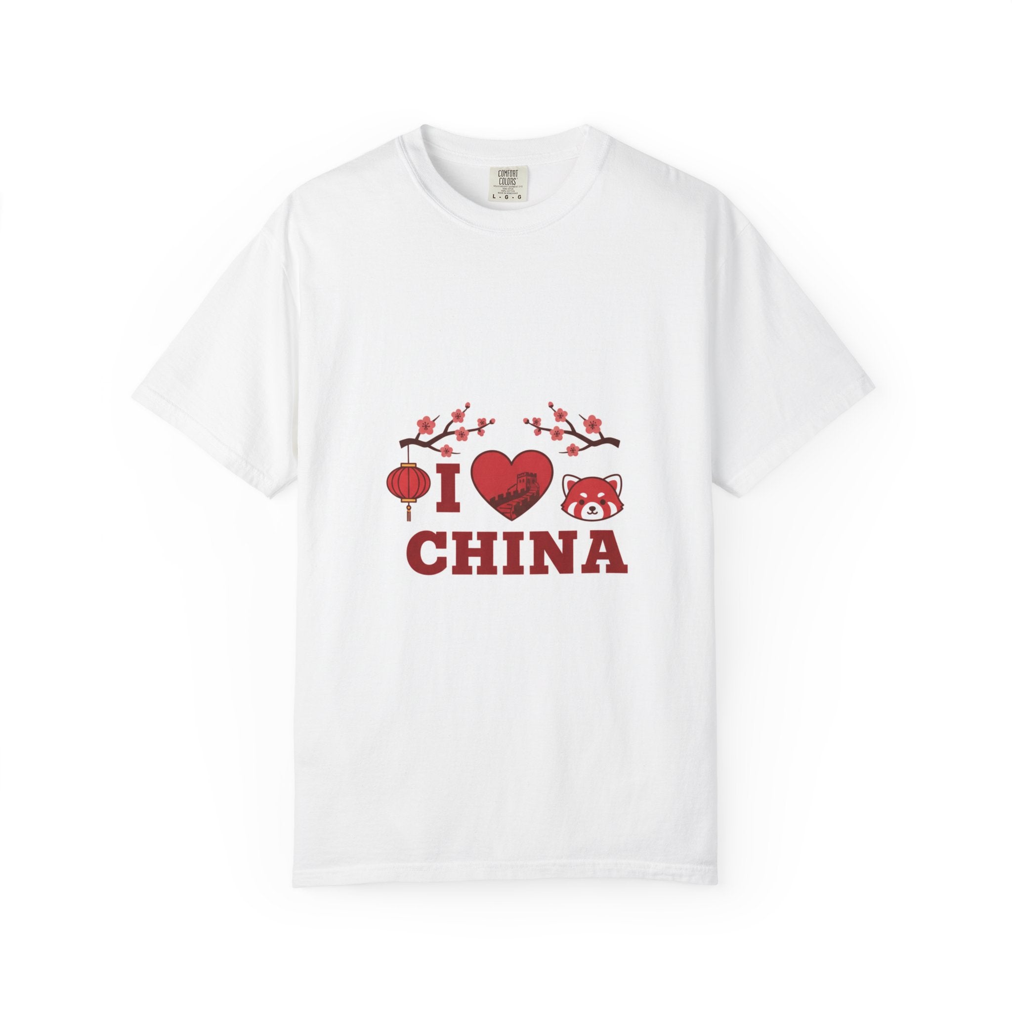 I  China Graphic T-Shirt — Cute Panda & Lantern Travel Souvenir Tee