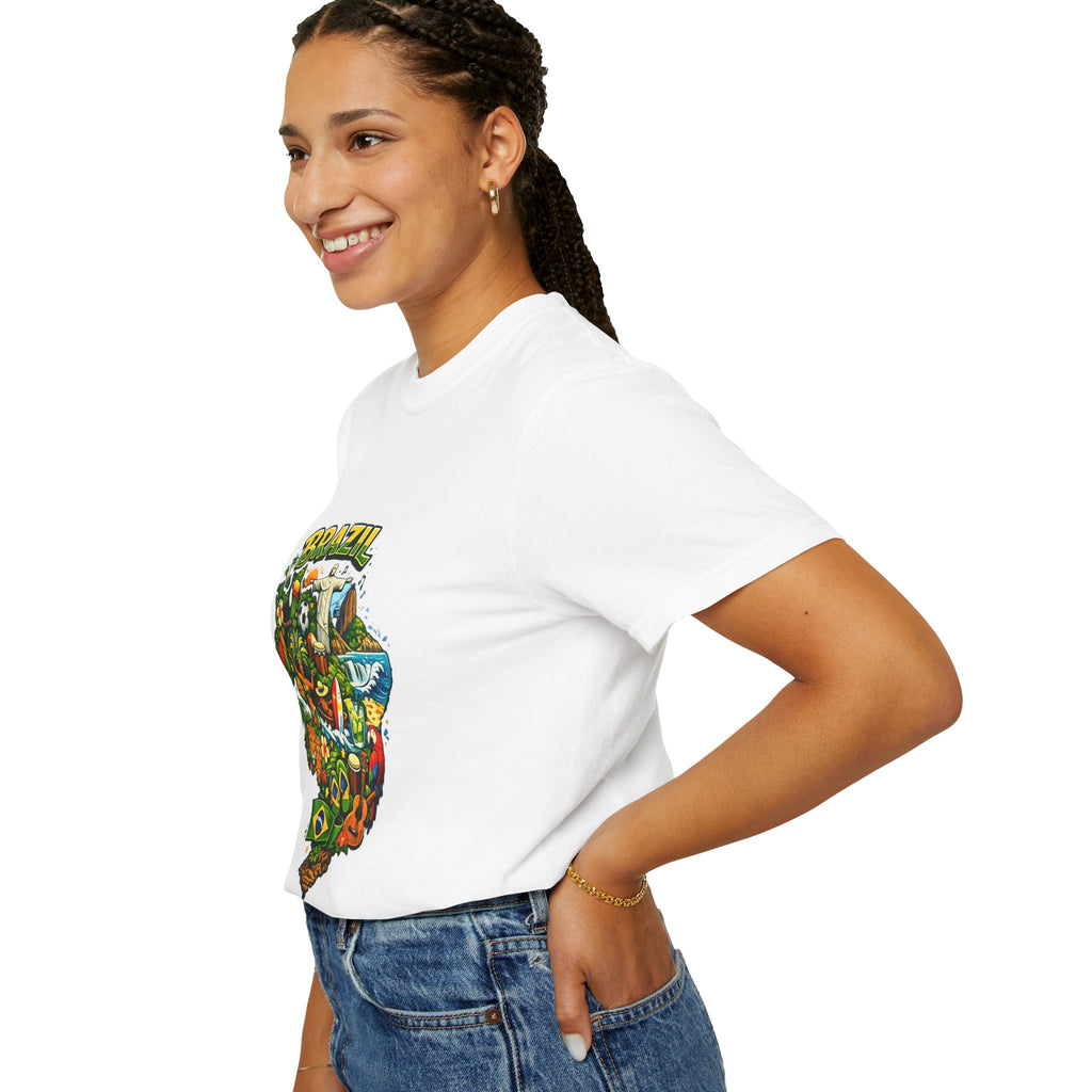 Brazil Map Graphic T-Shirt — Colorful Brazil Travel & Culture Tee