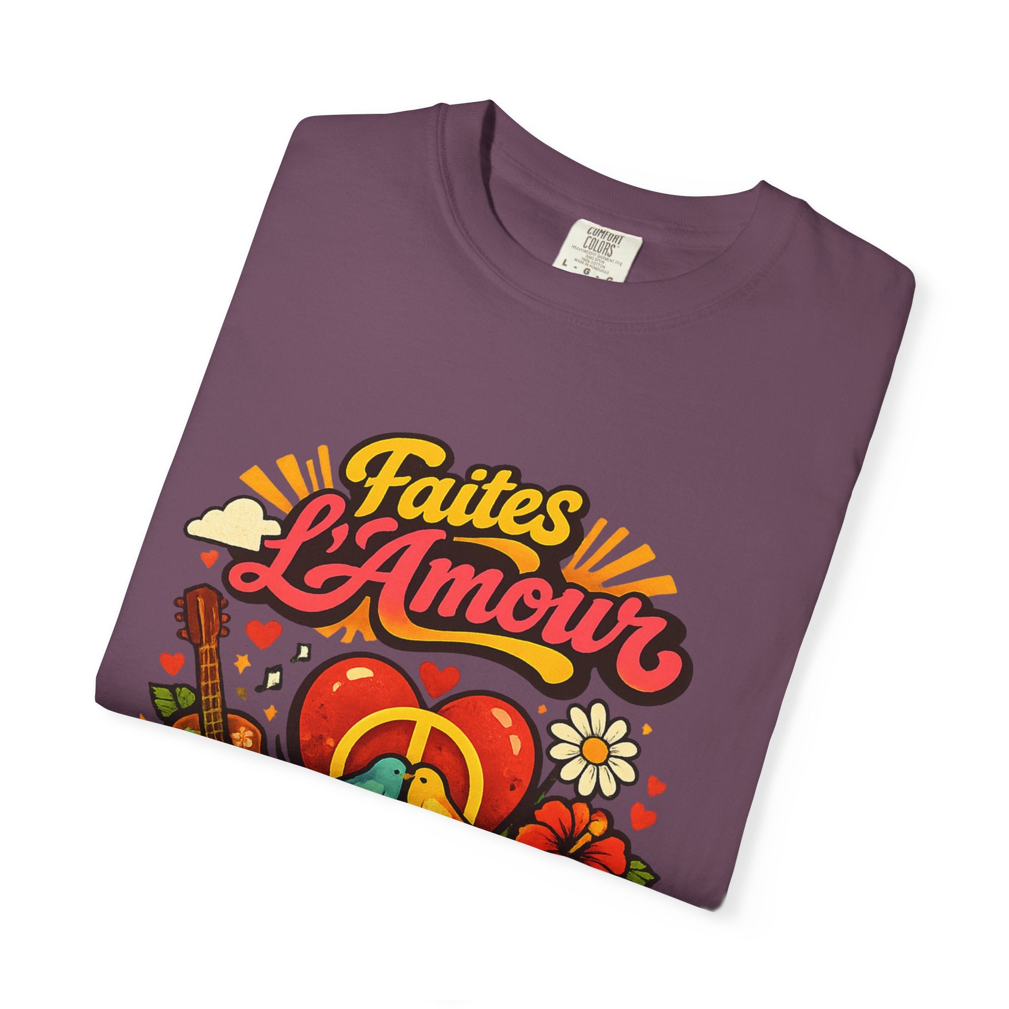 T-Shirt — Faites L'Amour Pas La Guerre Retro Peace Floral Design