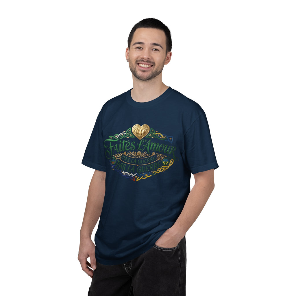 T-Shirt — Faites L'Amour Pas La Guerre Floral Script Graphic Tee