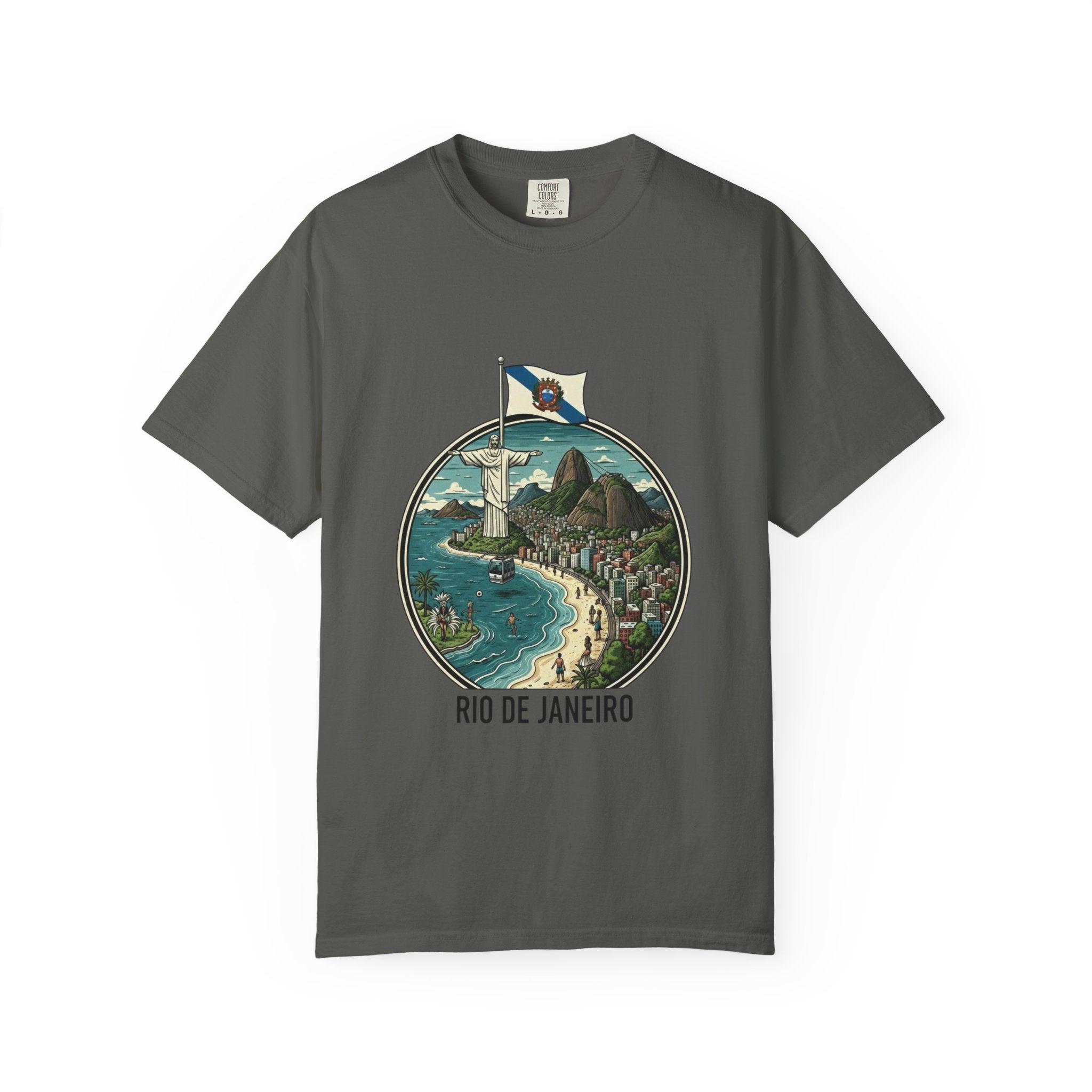 Rio de Janeiro Vintage Travel T-Shirt — Copacabana & Christ the Redeemer Graphic