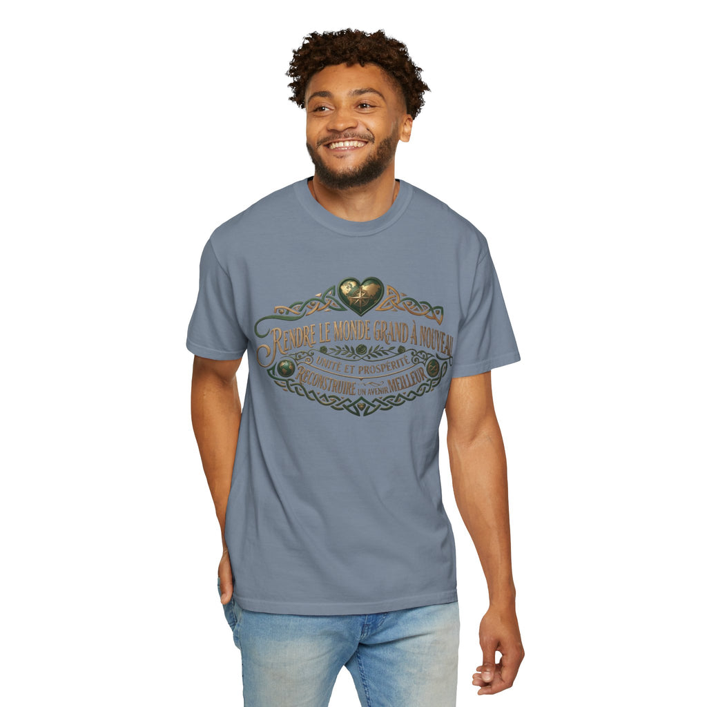 French Blessing T-Shirt — "Rendre le monde grand à nouveau" Vintage Heart Design