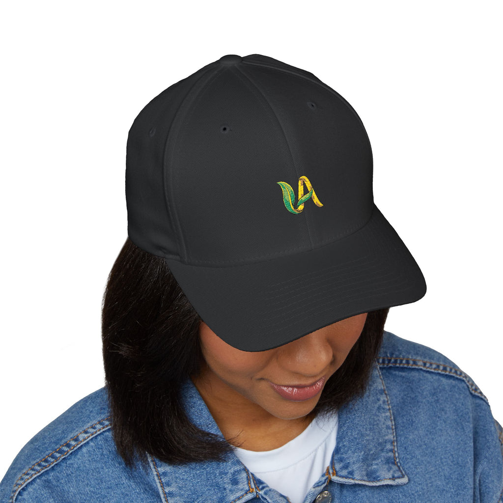 Embroidered 'UA UnikÂme Favicon ' Wave Logo Cap — White Structured Closed-Back Hat