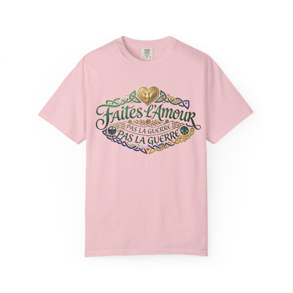 T-Shirt — Faites L'Amour Pas La Guerre Floral Script Graphic Tee