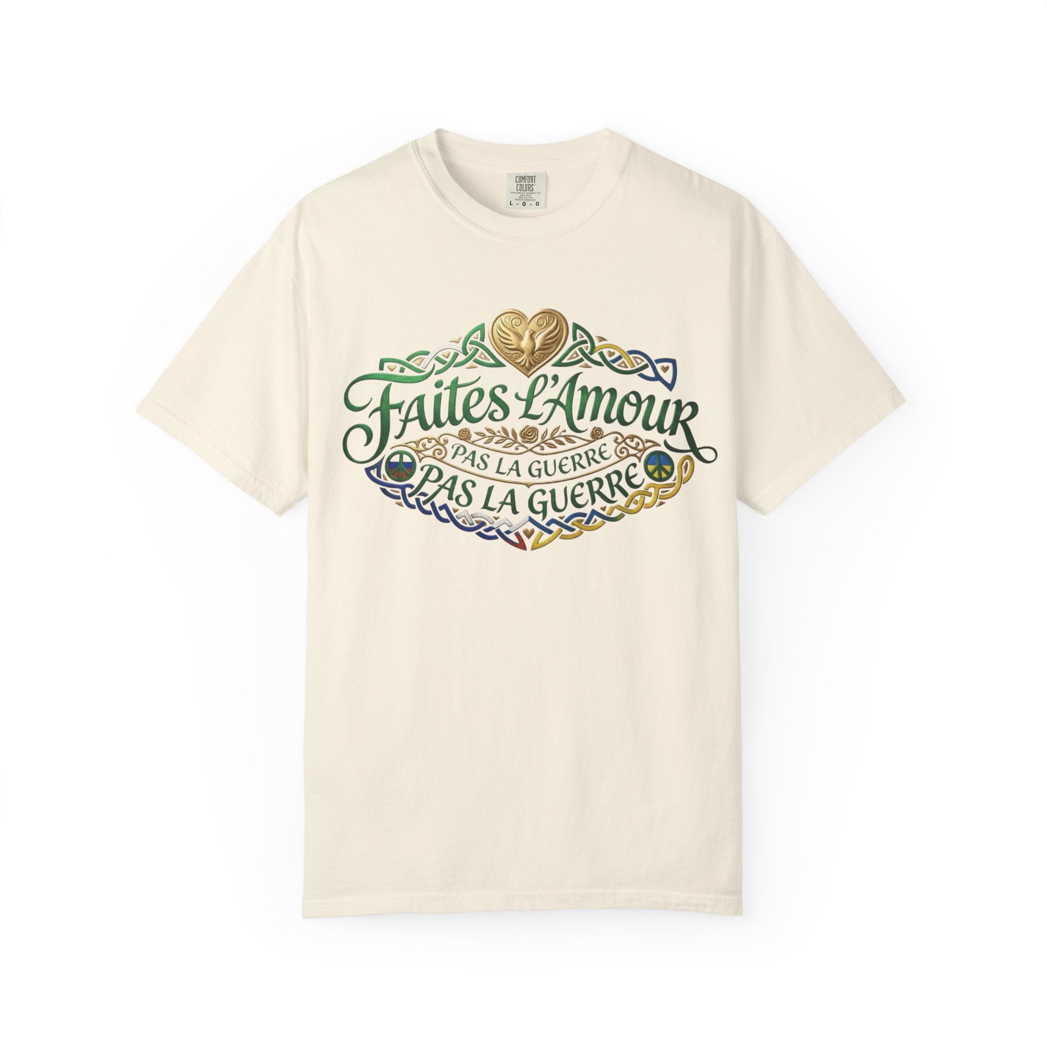 T-Shirt — Faites L'Amour Pas La Guerre Floral Script Graphic Tee