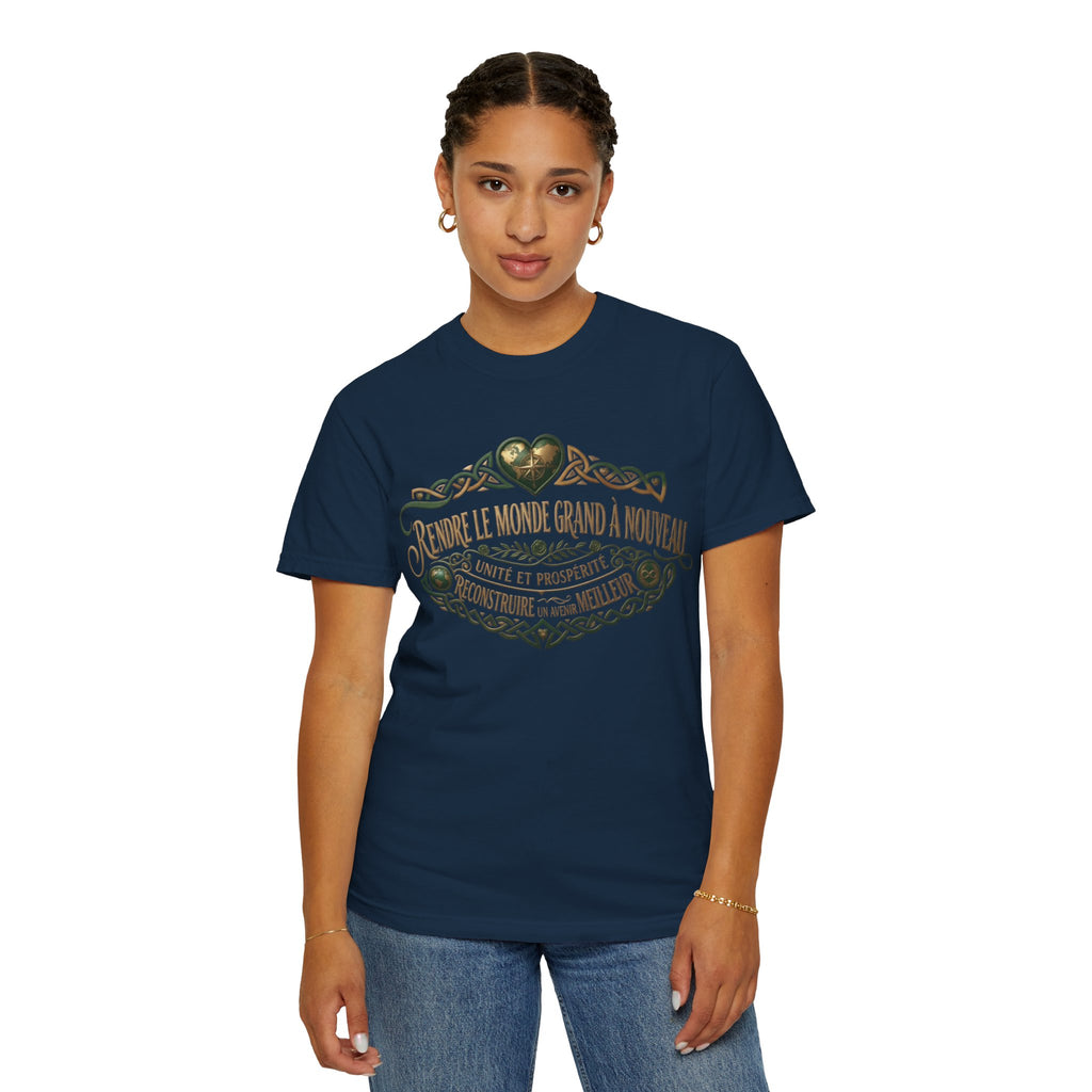 French Blessing T-Shirt — "Rendre le monde grand à nouveau" Vintage Heart Design