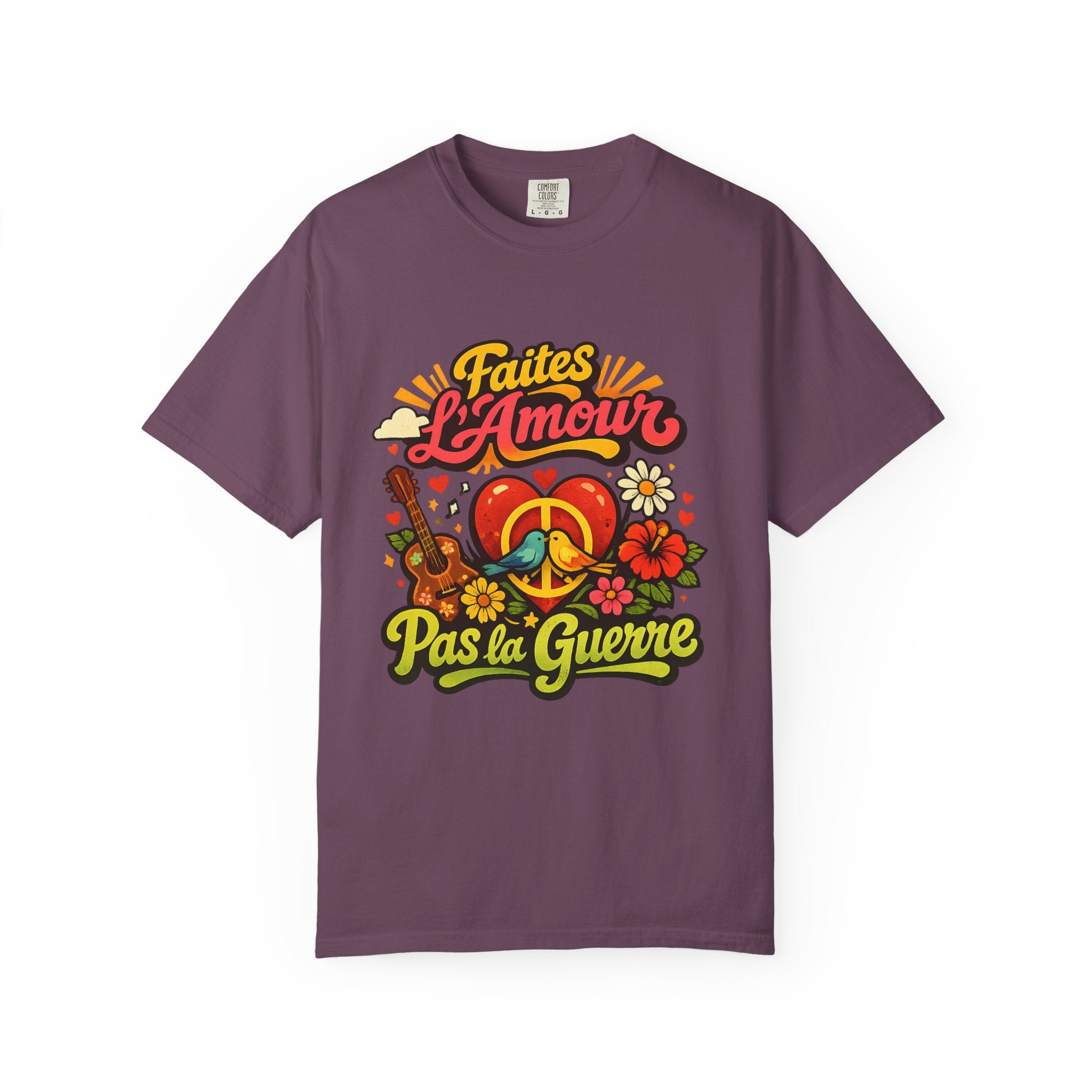 T-Shirt — Faites L'Amour Pas La Guerre Retro Peace Floral Design