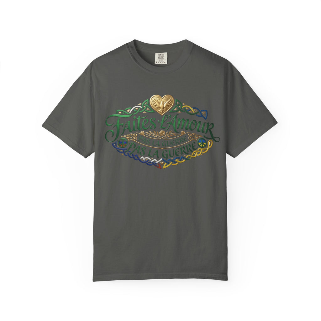 T-Shirt — Faites L'Amour Pas La Guerre Floral Script Graphic Tee