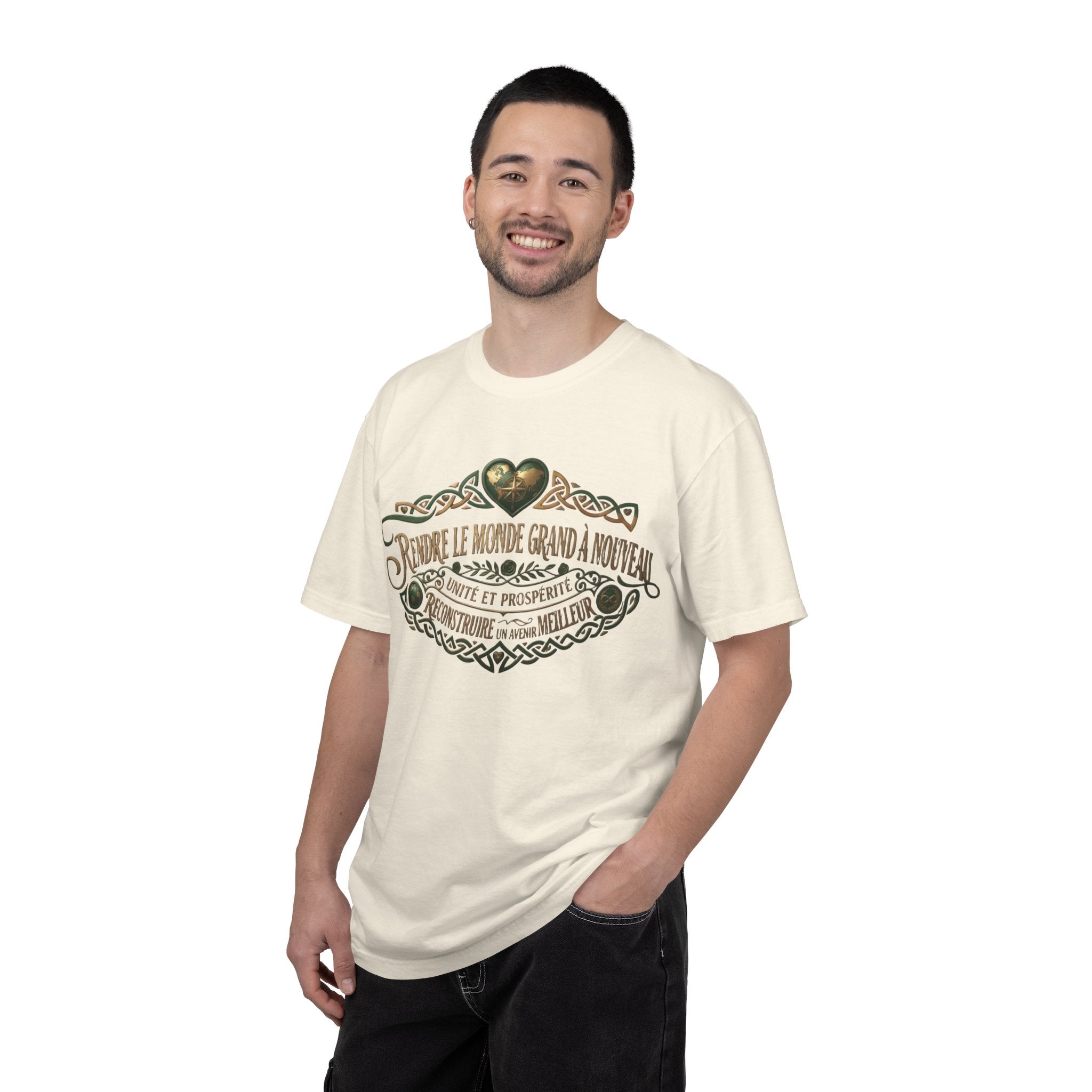 French Blessing T-Shirt — "Rendre le monde grand à nouveau" Vintage Heart Design