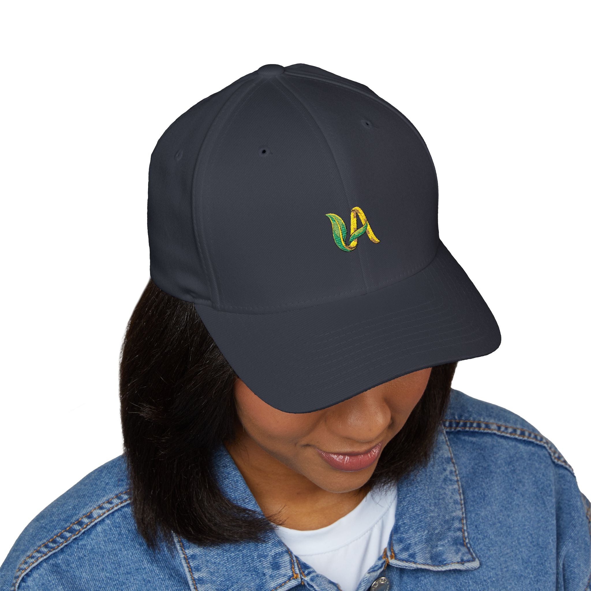 Embroidered 'UA UnikÂme Favicon ' Wave Logo Cap — White Structured Closed-Back Hat