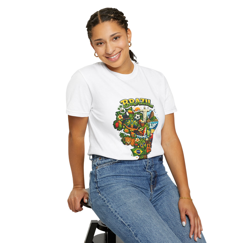 Brazil Map Graphic T-Shirt — Colorful Brazil Travel & Culture Tee