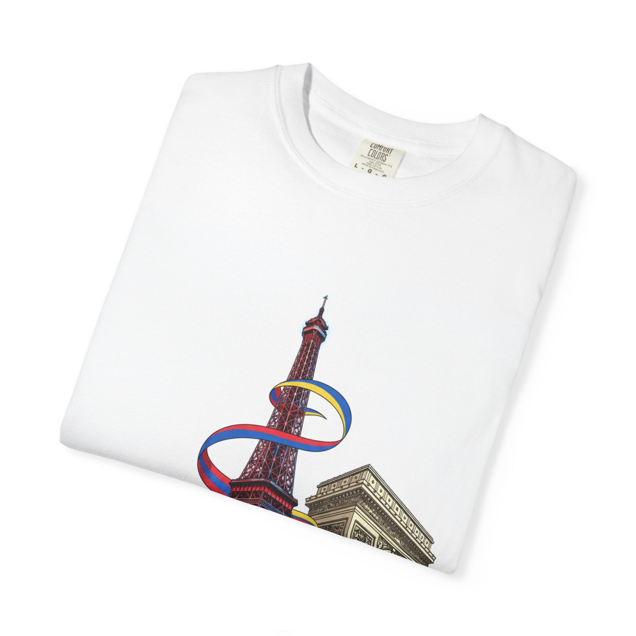 Paris Landmarks Tee — Eiffel Tower, Arc de Triomphe & Louvre Graphic T-Shirt