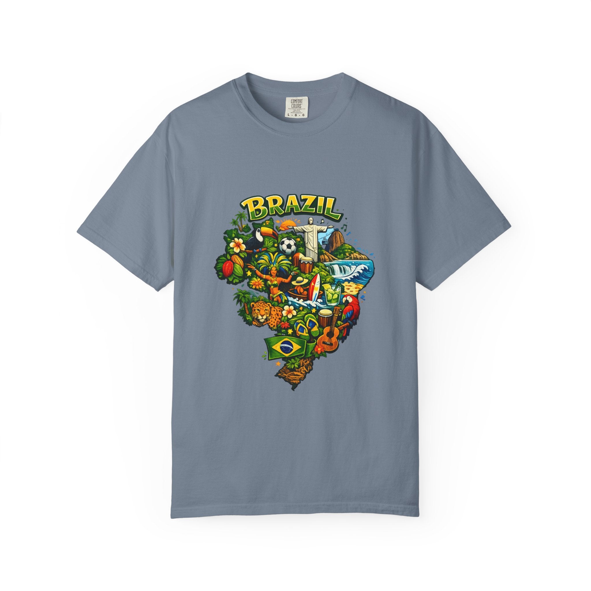 Brazil Map Graphic T-Shirt — Colorful Brazil Travel & Culture Tee