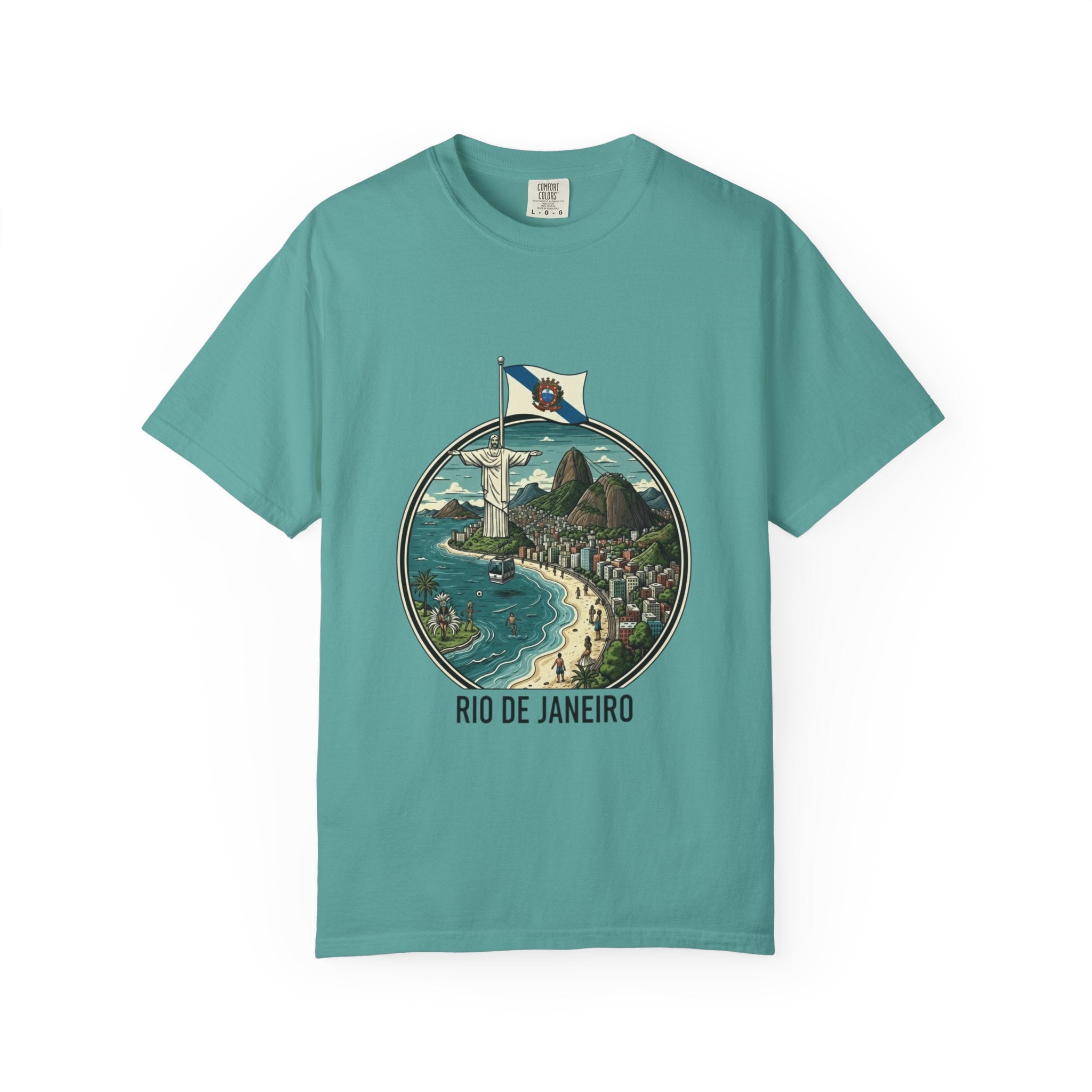 Rio de Janeiro Vintage Travel T-Shirt — Copacabana & Christ the Redeemer Graphic