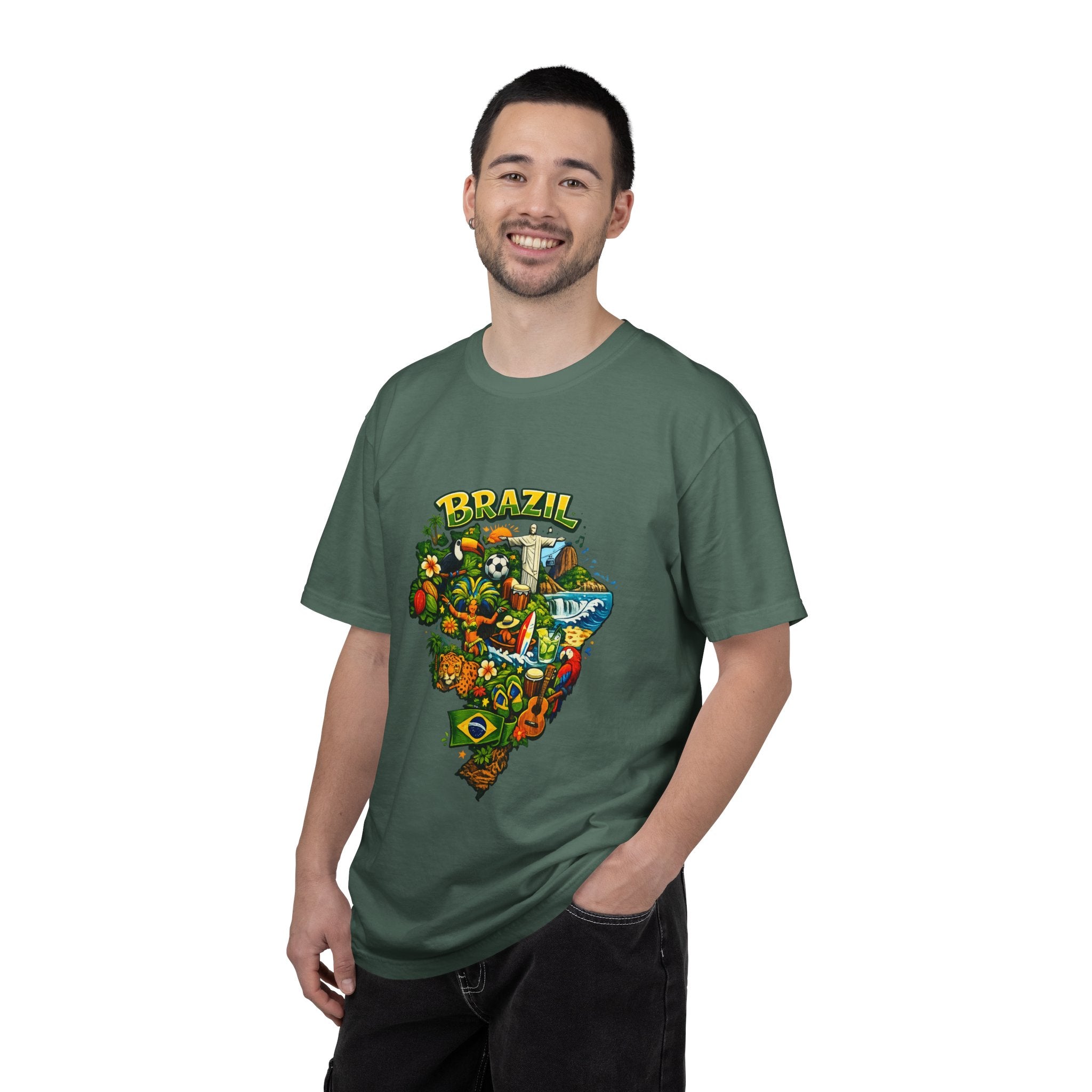 Brazil Map Graphic T-Shirt — Colorful Brazil Travel & Culture Tee