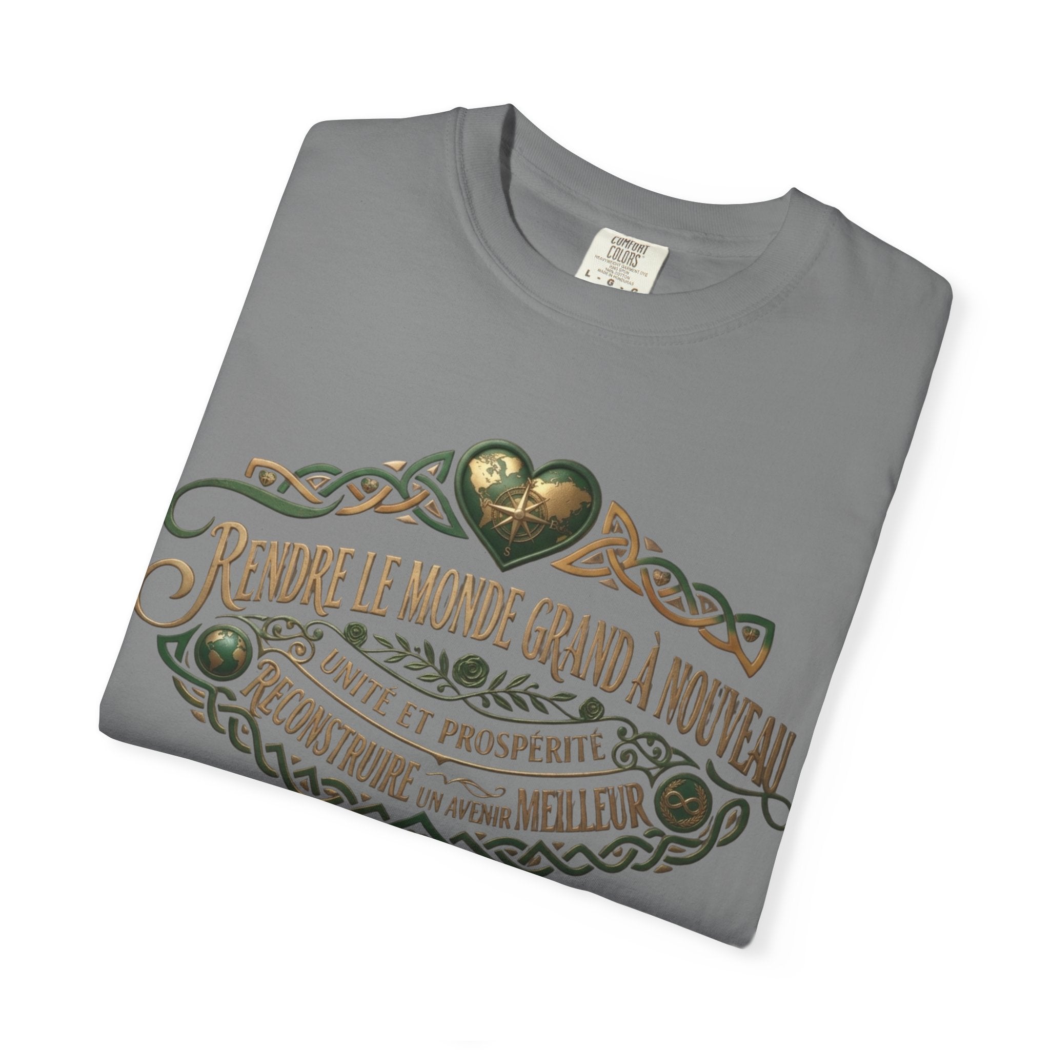 French Blessing T-Shirt — "Rendre le monde grand à nouveau" Vintage Heart Design