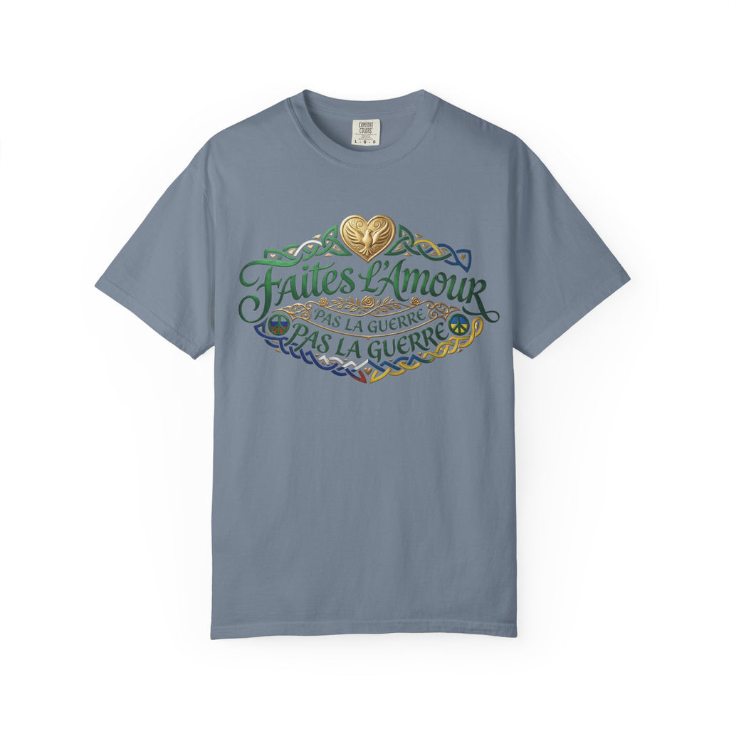 T-Shirt — Faites L'Amour Pas La Guerre Floral Script Graphic Tee