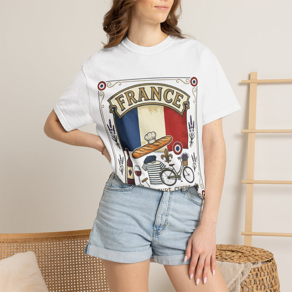 France Vintage Travel T-Shirt — Chic Culture Cuisine Design
