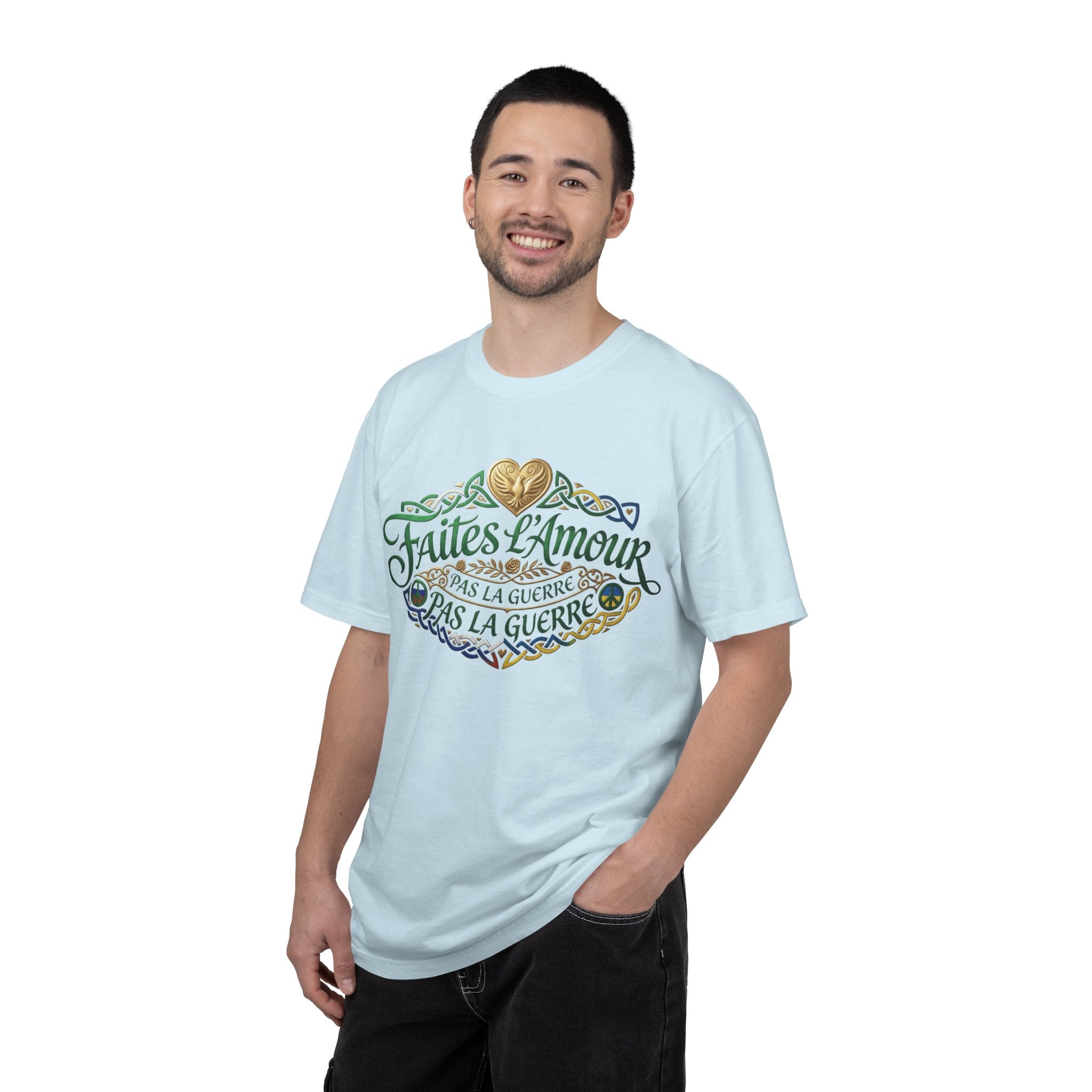 T-Shirt — Faites L'Amour Pas La Guerre Floral Script Graphic Tee