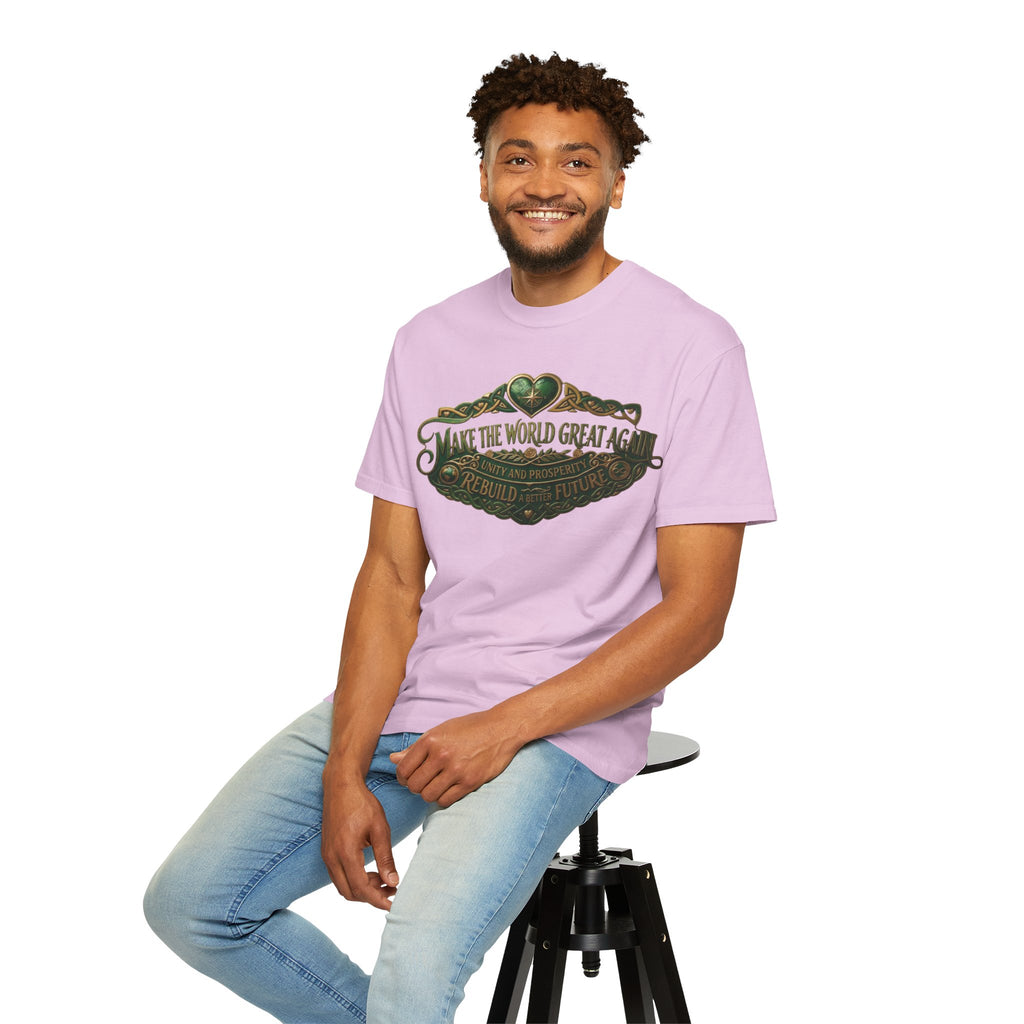 T-Shirt — 'Make the World Great Again' Vintage Green Crest Tee