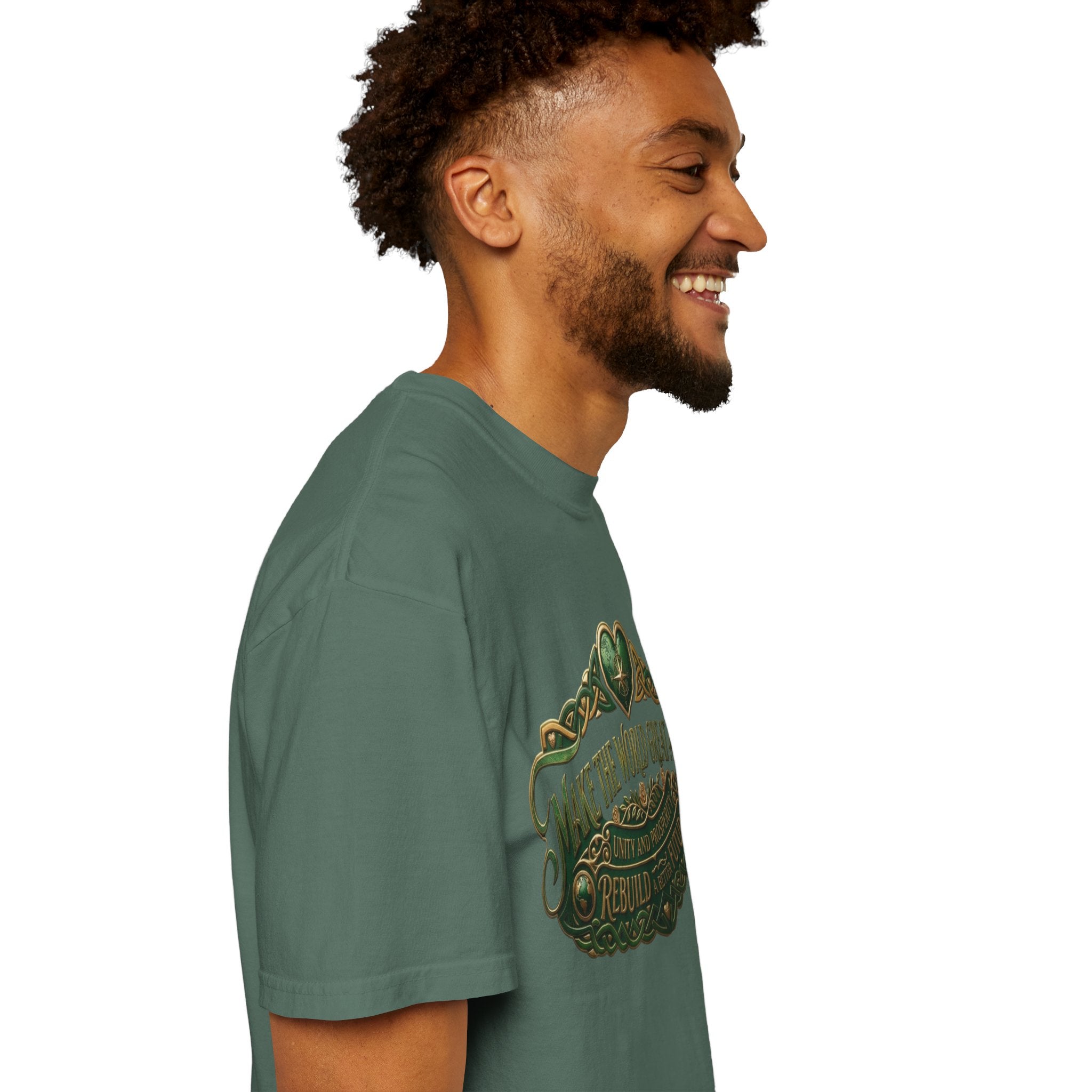 T-Shirt — 'Make the World Great Again' Vintage Green Crest Tee
