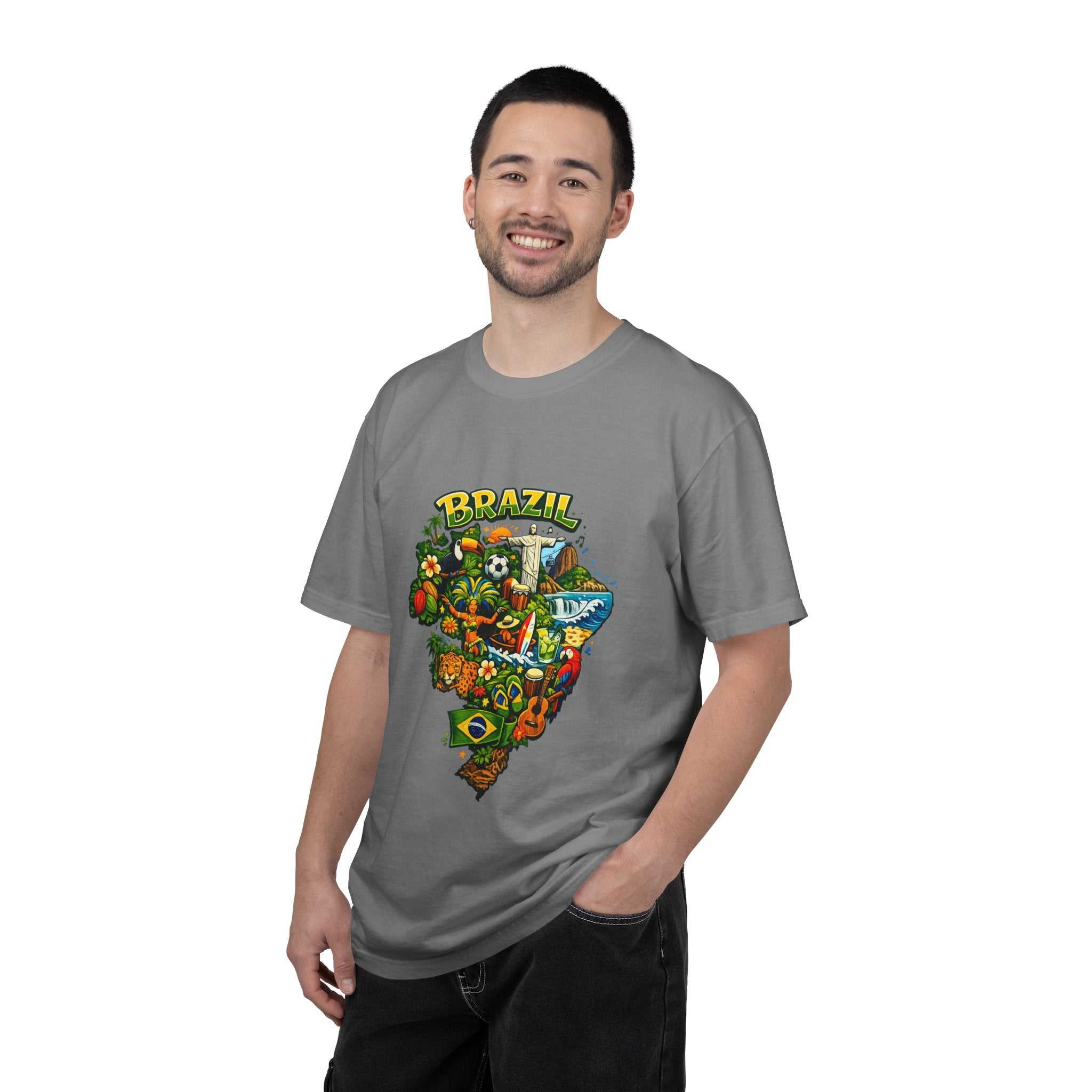 Brazil Map Graphic T-Shirt — Colorful Brazil Travel & Culture Tee