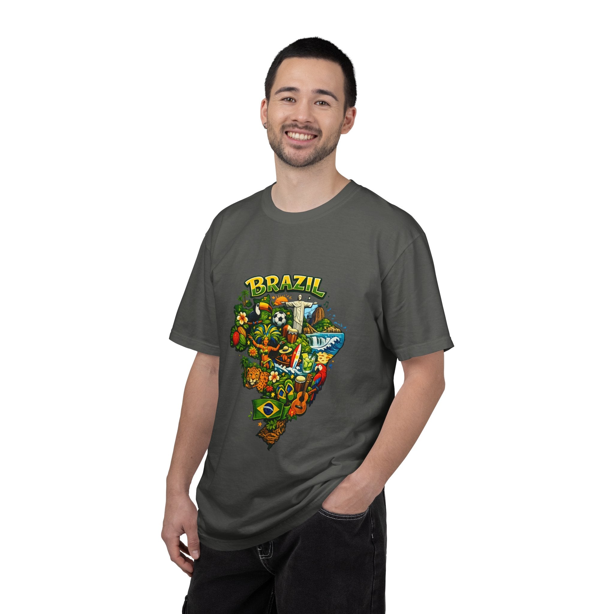 Brazil Map Graphic T-Shirt — Colorful Brazil Travel & Culture Tee