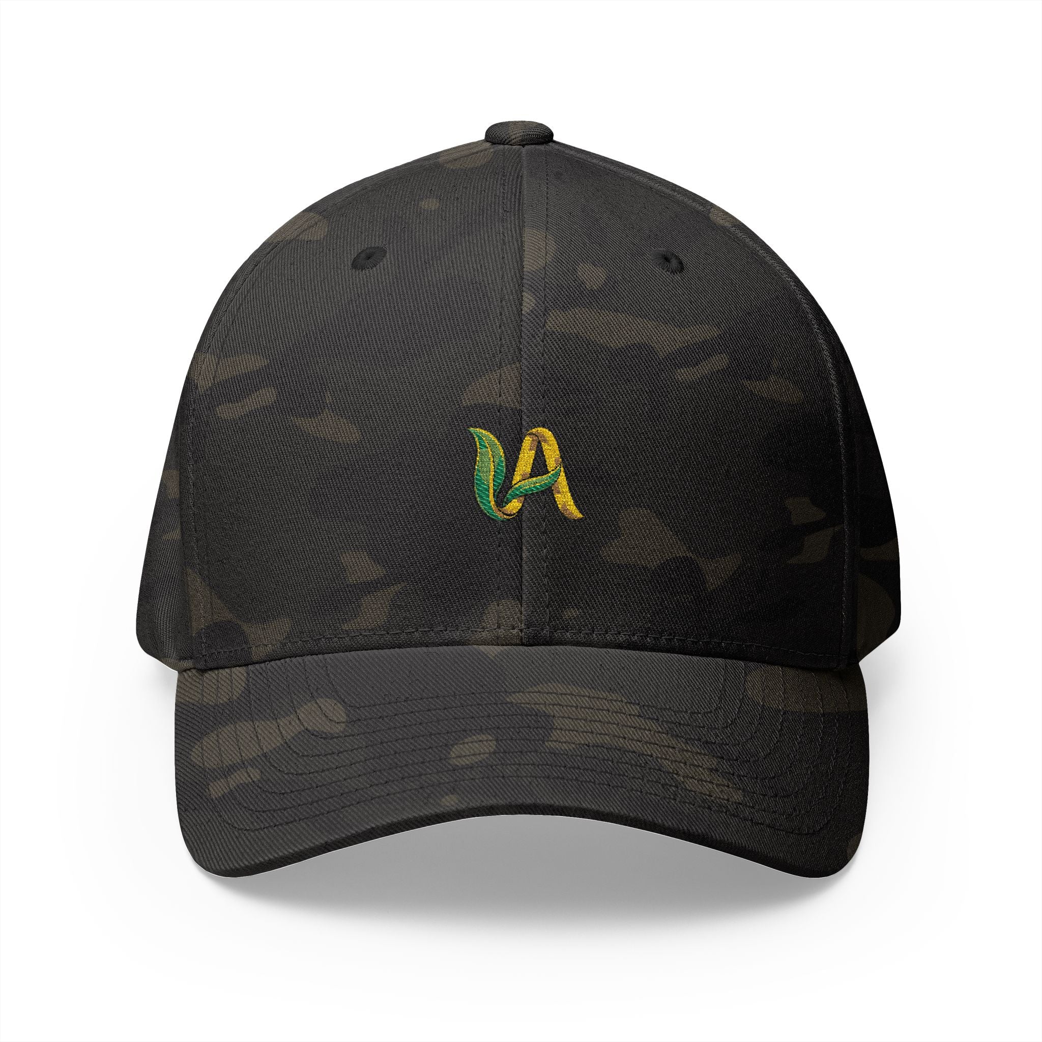 Embroidered 'UA UnikÂme Favicon ' Wave Logo Cap — White Structured Closed-Back Hat