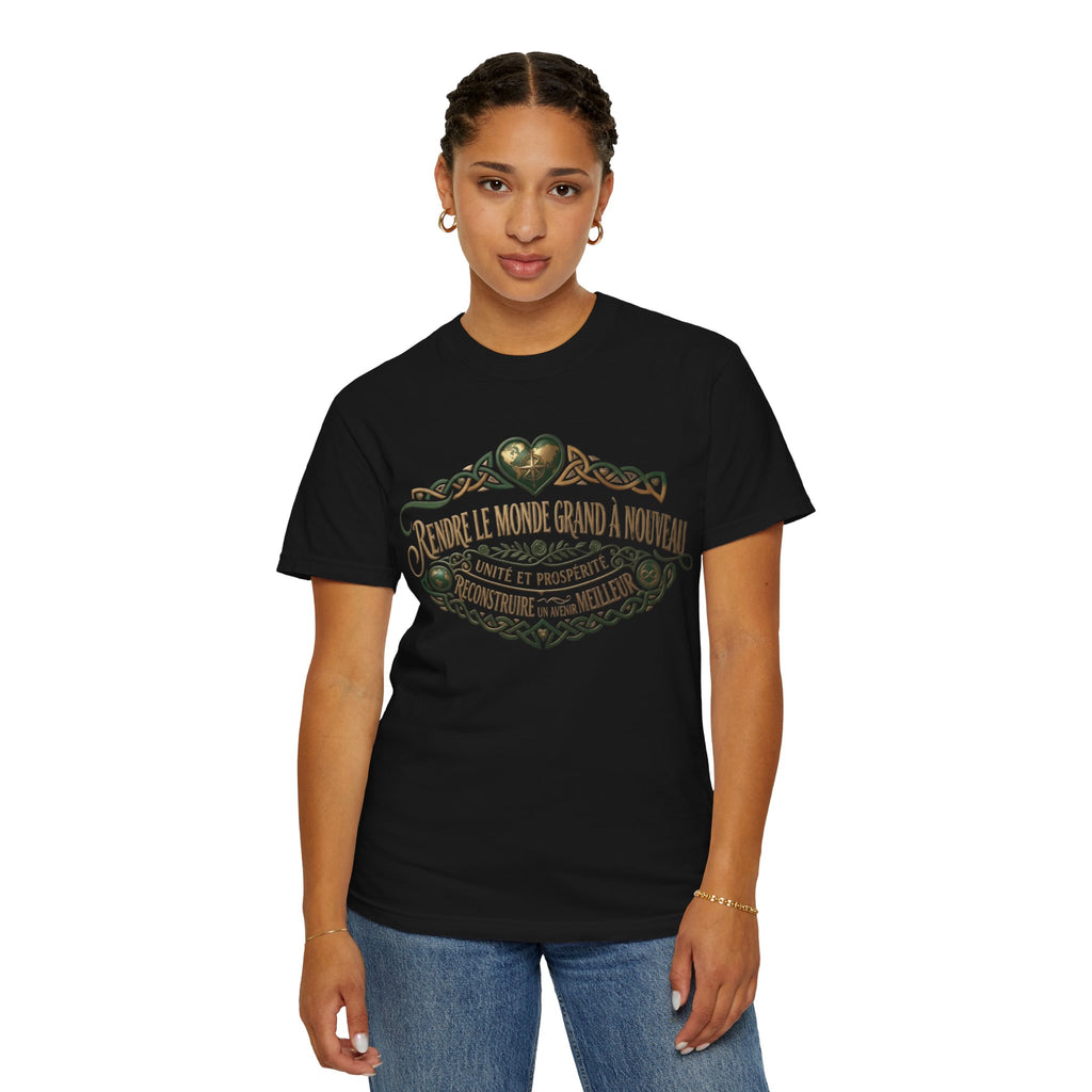 French Blessing T-Shirt — "Rendre le monde grand à nouveau" Vintage Heart Design
