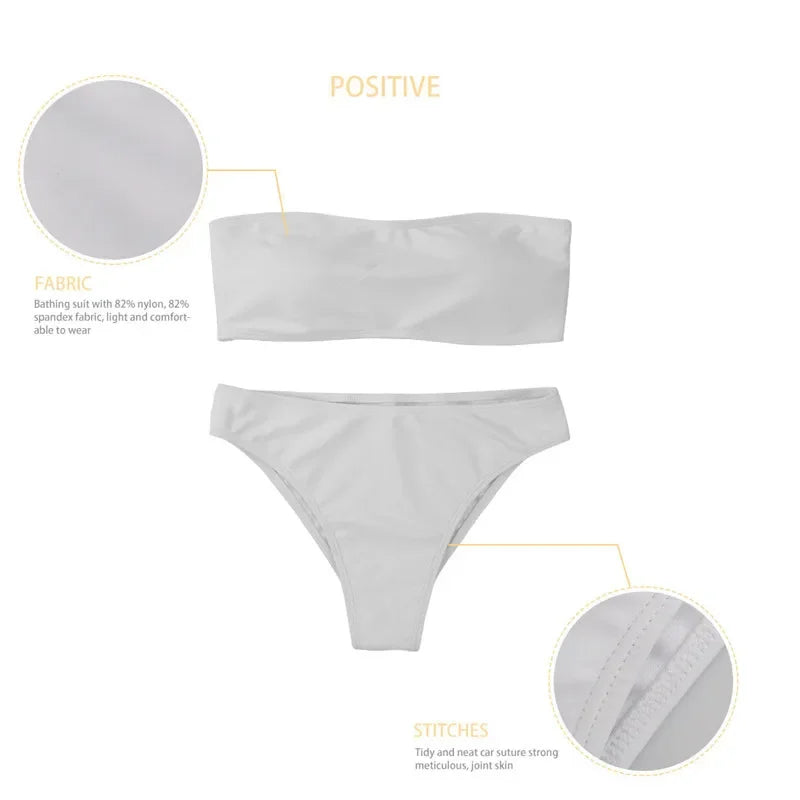 Brazil Flag Print Plus Size Strapless Swimwear Women Bathing Suit Bikini Set Maillot de bain femme Bandeau Swimsuit Biquini 2026