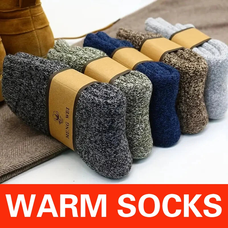 3 Pairs Winter Thick Towel Men's Socks Man's Outdoor Sports Long Socks Cold Resistant Frost Proof Snow Socks For Man Gift 39-44