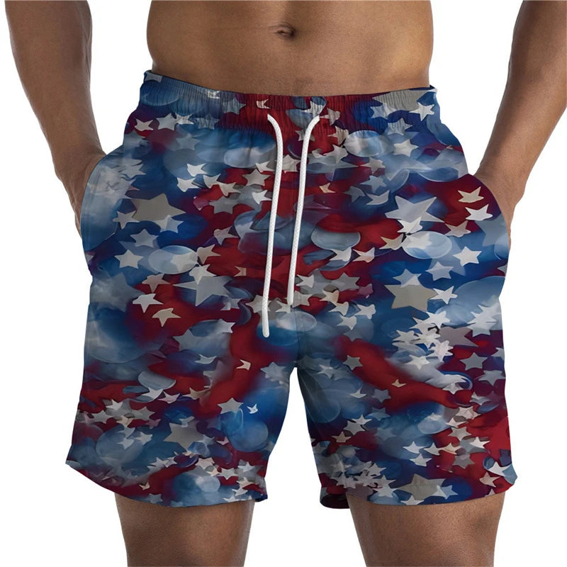 Newest Summer Mens Shorts USA UK National Flag 3D Print Casual Short Pant Teen Quick-drying Swimsuit Swim Trunks Cool Ice Shorts