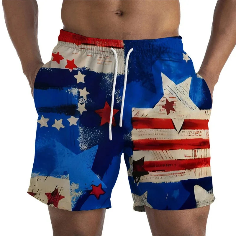 USA UK National Flag 3D Printed Short Pants For Men Drawing Patterns Casual Beach Shorts Quick Dry Swim Trunks Cool Board Shorts