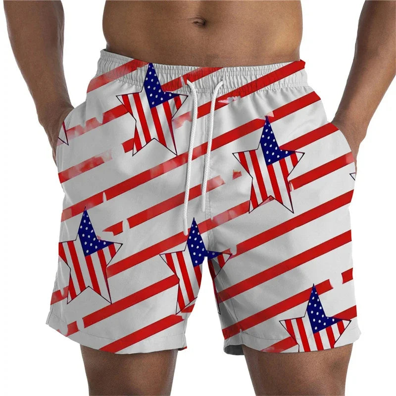 USA UK National Flag 3D Printed Short Pants For Men Drawing Patterns Casual Beach Shorts Quick Dry Swim Trunks Cool Board Shorts