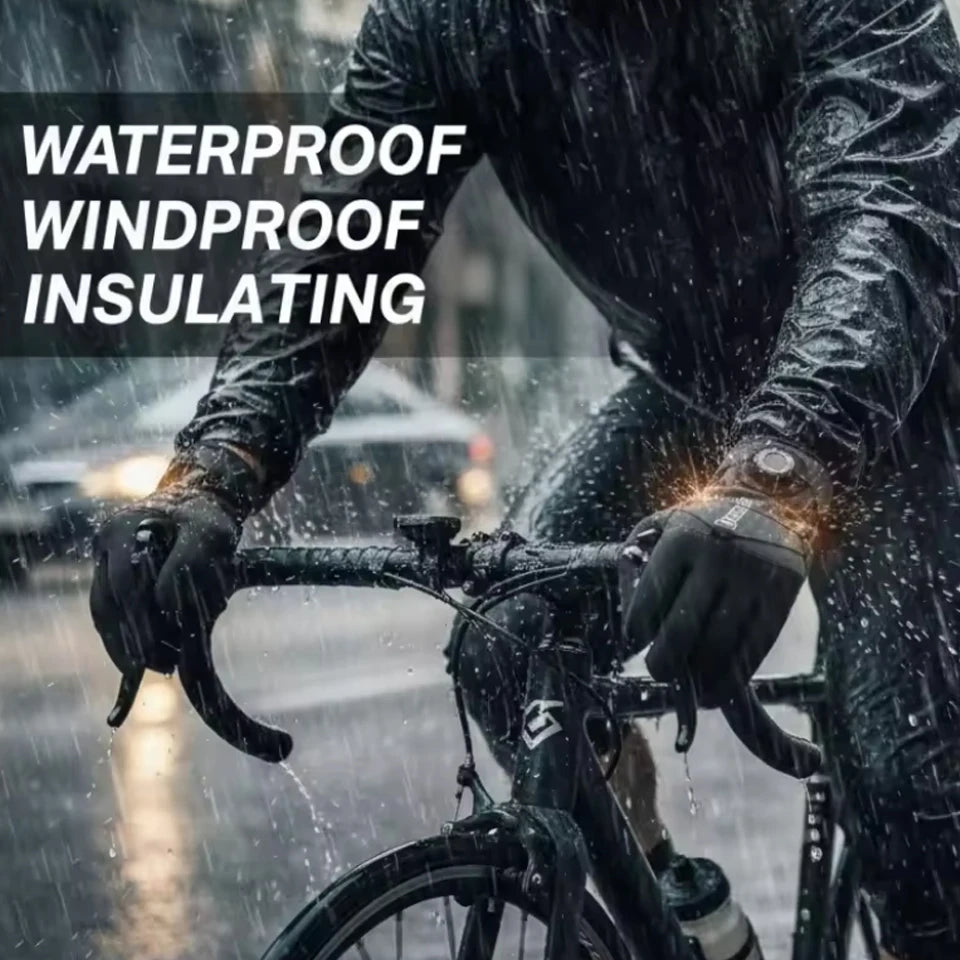 GTUBIKE 1 Pair Winter Cycling Gloves Warm Waterproof Windproof Unisex with Touchscreen for Outdoor Riding Skiing Running Bycicle