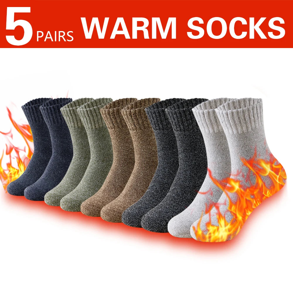 3 Pairs Winter Thick Towel Men's Socks Man's Outdoor Sports Long Socks Cold Resistant Frost Proof Snow Socks For Man Gift 39-44