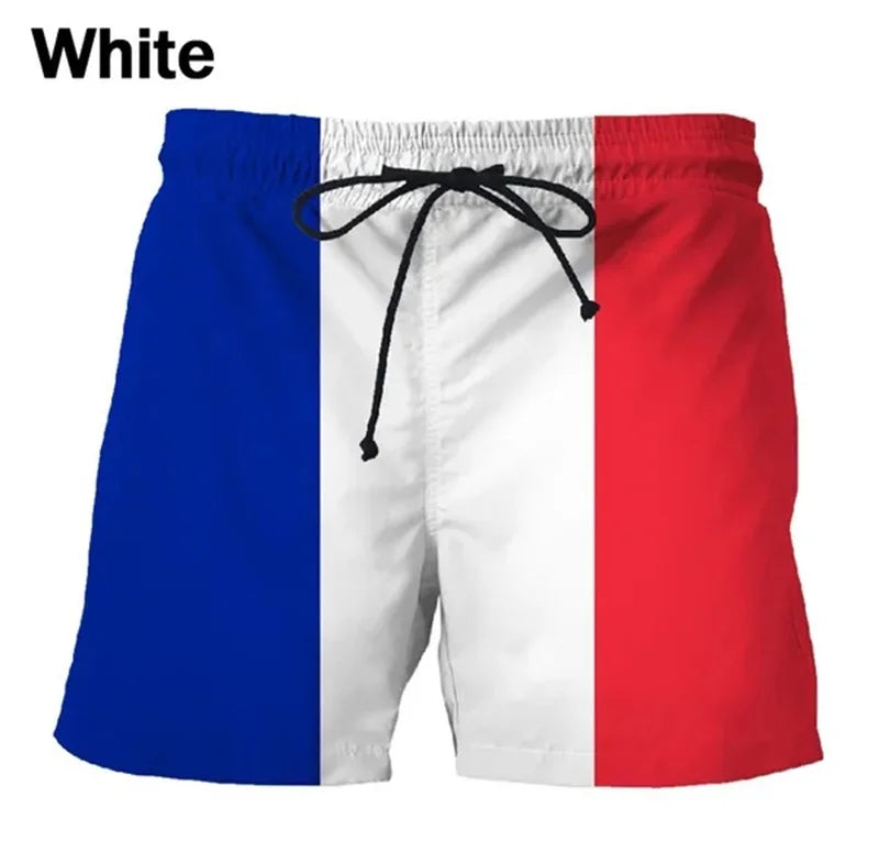 Germany USA UK Flag Beach Shorts Men 3D Printing Board Shorts Swimsuit Homme 2023 Summer Hawaii Swim Trunks Cool Kids Ice Shorts