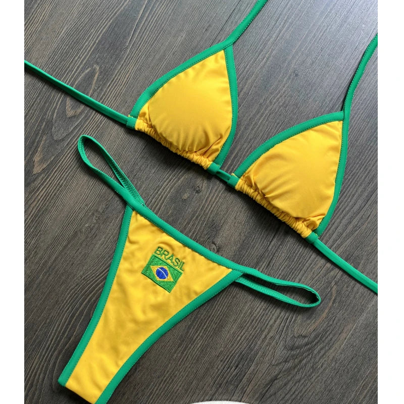 2026 Short Women's Summer Set Underwear Beach Sexy Clothing Y2K Women's Set Brazilian Embroidery