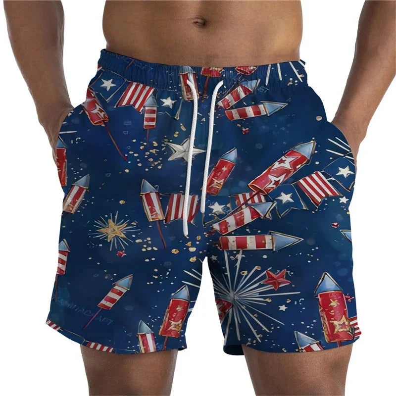 USA UK National Flag 3D Printed Short Pants For Men Drawing Patterns Casual Beach Shorts Quick Dry Swim Trunks Cool Board Shorts