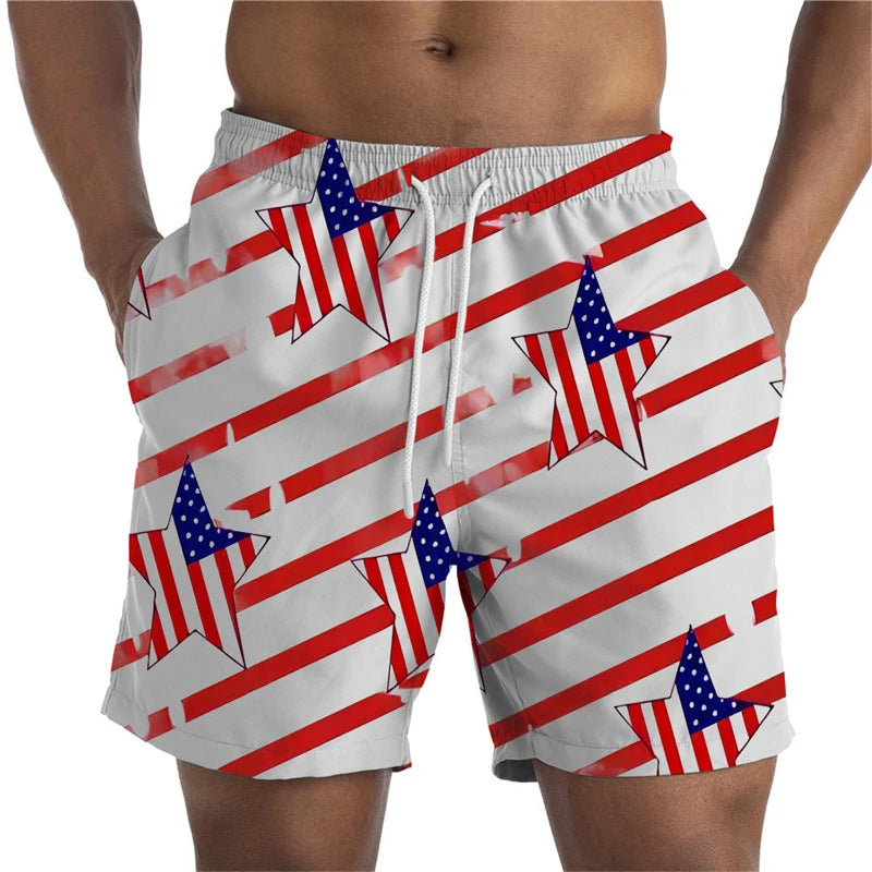 Newest Summer Mens Shorts USA UK National Flag 3D Print Casual Short Pant Teen Quick-drying Swimsuit Swim Trunks Cool Ice Shorts
