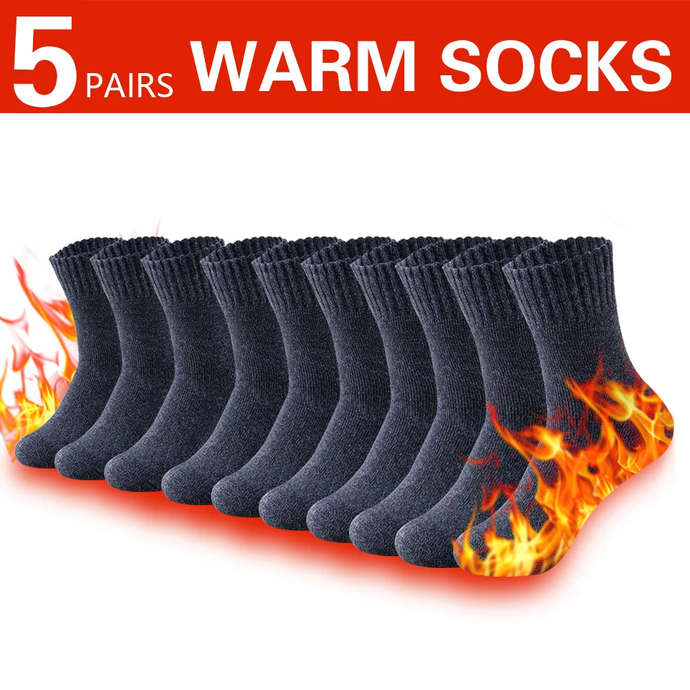 3 Pairs Winter Thick Towel Men's Socks Man's Outdoor Sports Long Socks Cold Resistant Frost Proof Snow Socks For Man Gift 39-44