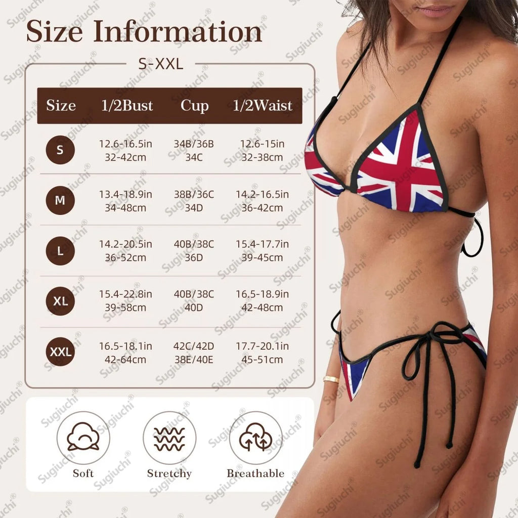 United Kingdom UK Flag 3D Printed Bikini Mujer Swimwear Women Swimsuit Swimwear Micro Bikini Set Summer Beachwear Bathing suit
