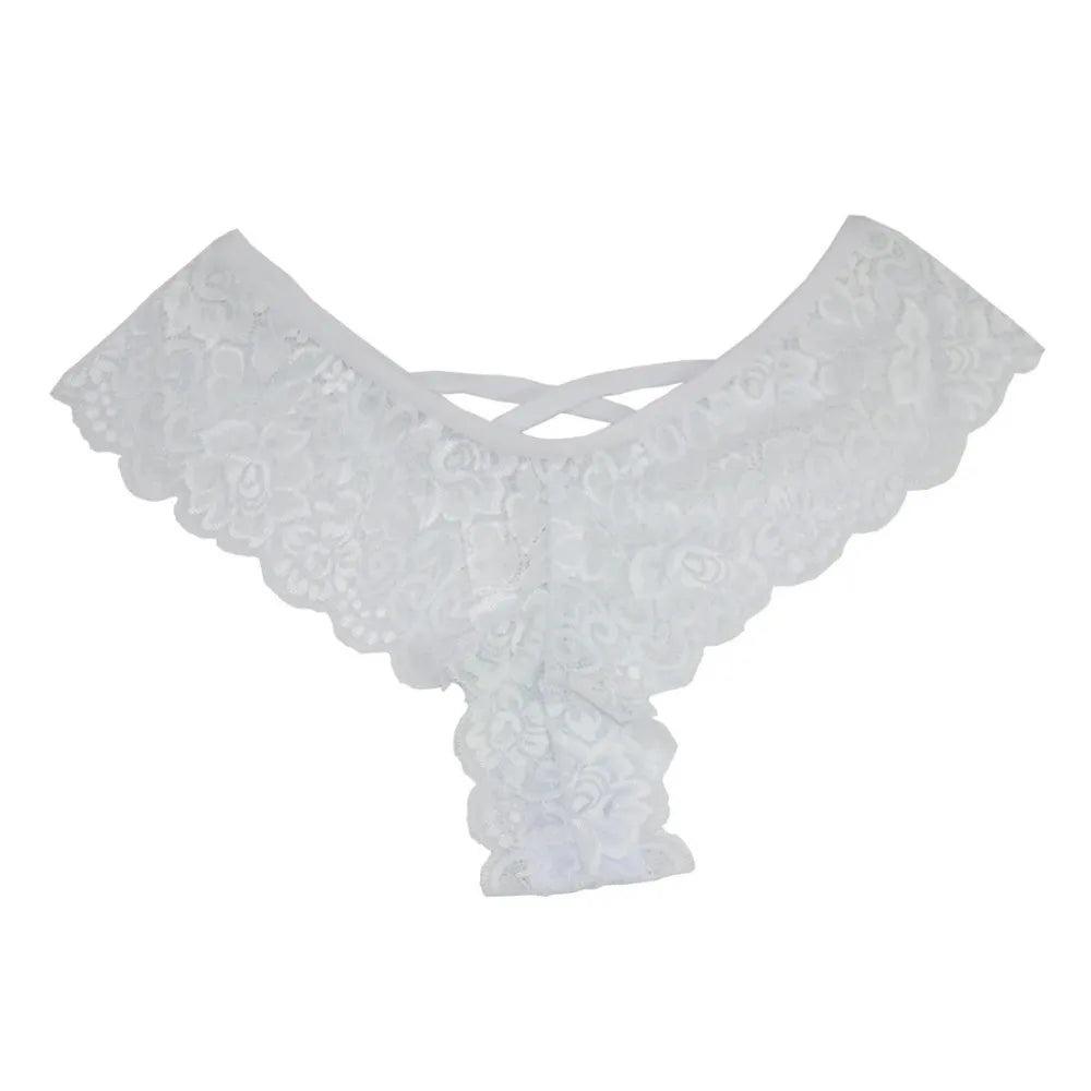 Sexy Women Floral Lace Panties Perspective Underwear V Waist Solid Color Underpants Female Breathable Intimates Sexy Lingerie