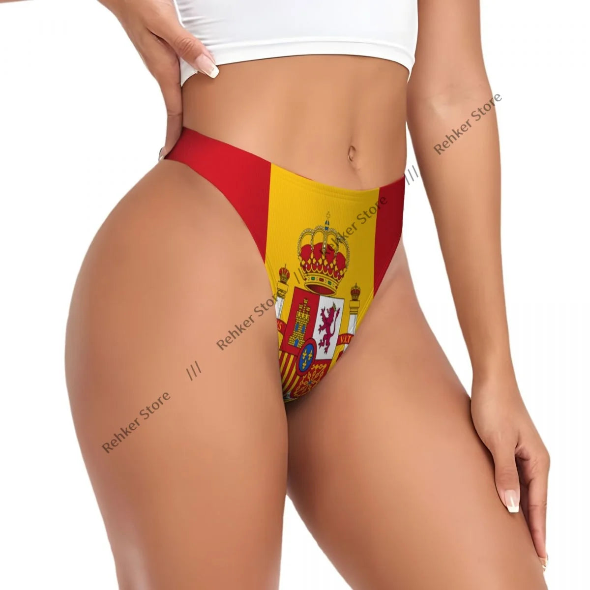 Sexy Panties Spain Flag Thongs Underwear Women Lingerie Breathable G-string