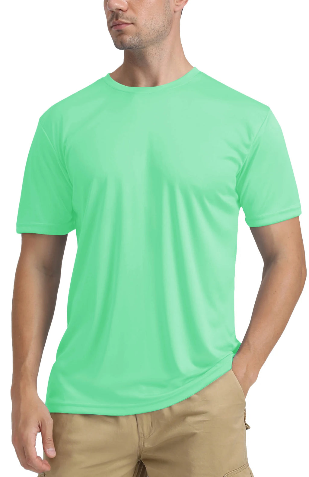 TACVASEN UPF 50+ Soft Summer T-shirts Men's Anti-UV Skin Sun Protection Performance Shirts Gym Sports Casual Fishing Tee Tops